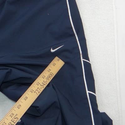 Nike Mens XL Track Pants Navy Blue Mesh Lined Side Zip Windbreaker Warmup - Thumbnail 6