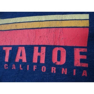 Coastal Classics Lake Tahoe California Mens T Shirt Navy Blue Graphic Tee - Thumbnail 7