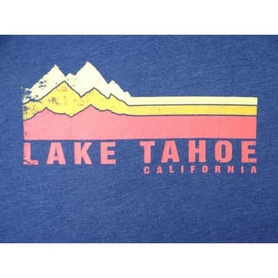 Coastal Classics Lake Tahoe California Mens T Shirt Navy Blue Graphic Tee - Thumbnail 4