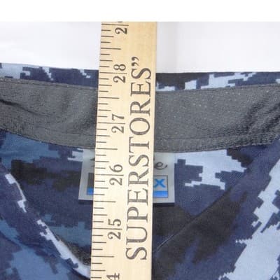 NWT-Salt Life SLX Mens Medium Blue Black Fish Camo Long Sleeve Button Down - Thumbnail 8