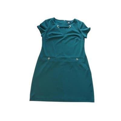 Vintage Tommy Hilfiger Beautiful Green Dress with Decorated Neckline