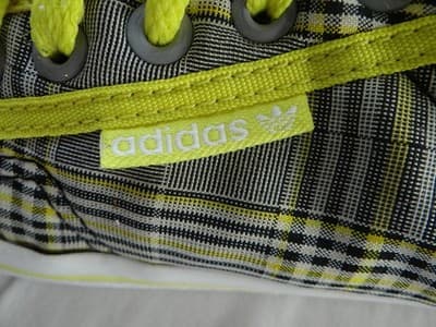 Adidas Plaid Sneakers with Neon Yellow Accents - Thumbnail 6