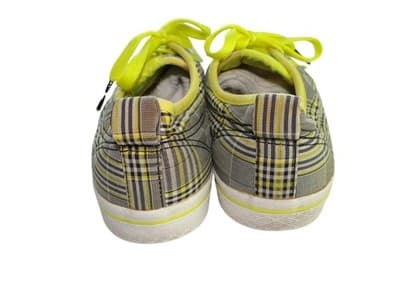 Adidas Plaid Sneakers with Neon Yellow Accents - Thumbnail 2