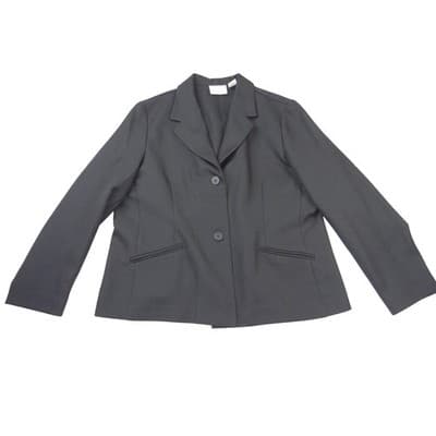 Alfred Dunner Womens Black Two Button Blazer Jacket Plus Size 18 Professional