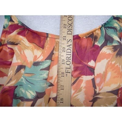 Vintage Jantzen Womens Tropical Floral One Piece Swimsuit Orange Teal Size M - Thumbnail 5