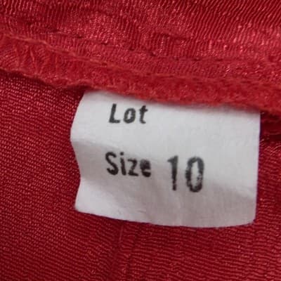 Vintage Galina Red Satin Polka Dot Jacquard Top and Midi Skirt Set Size 10 - Thumbnail 9