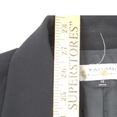 Tahari Arthur S. Levine Womens Black Two Button Tailored Blazer Jacket Size 12 - Thumbnail 6