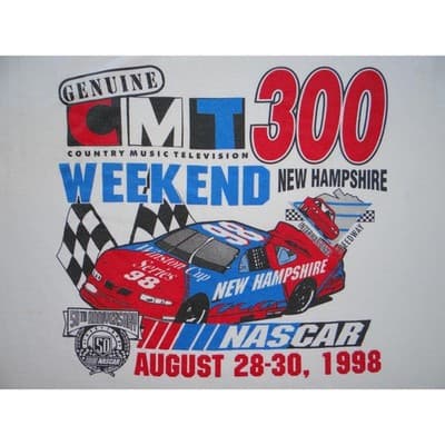 Vintage CMT 300 NASCAR Weekend New Hampshire T-Shirt 1998 - Thumbnail 4