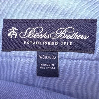 Brooks Brothers Khaki Chino Pants Mens 44x26 Stretch Waistband Cuffed Trousers - Thumbnail 2