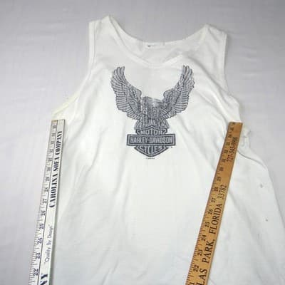 Harley Davidson Motorcycles Eagle Tank Top White Mens Size - Thumbnail 5