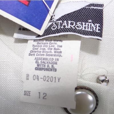 NWT Vintage Sunshine Starshine Women Navy White Pleated Drop Lace Waist Dress 12 - Thumbnail 2