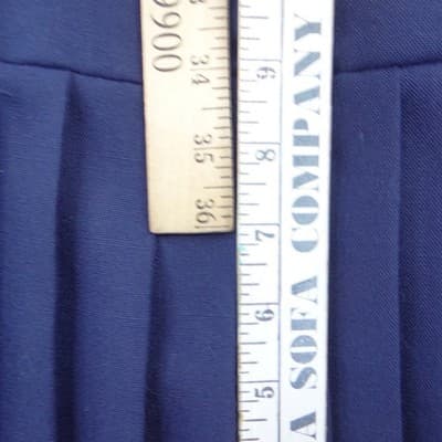 NWT Vintage Sunshine Starshine Women Navy White Pleated Drop Lace Waist Dress 12 - Thumbnail 10