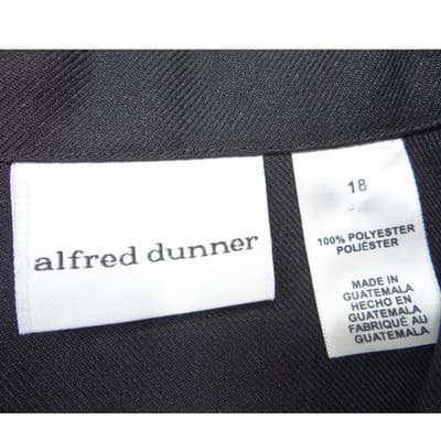 Alfred Dunner Womens Black Two Button Blazer Jacket Plus Size 18 Professional - Thumbnail 3