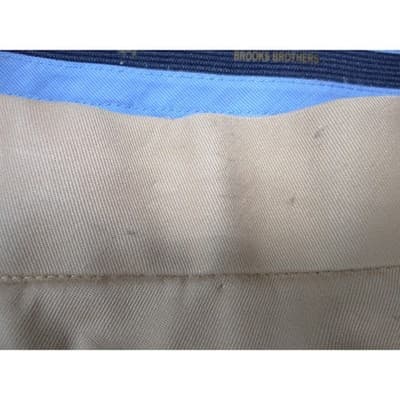 Brooks Brothers Khaki Chino Pants Mens 44x26 Stretch Waistband Cuffed Trousers - Thumbnail 8