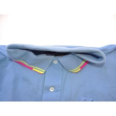 Psycho Bunny Mens Blue Polo Shirt Embroidered Bunny Skull Logo Trim Size 8 - Thumbnail 5