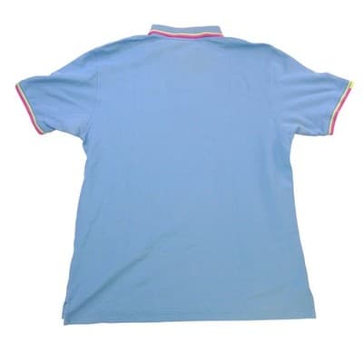 Psycho Bunny Mens Blue Polo Shirt Embroidered Bunny Skull Logo Trim Size 8 - Thumbnail 3