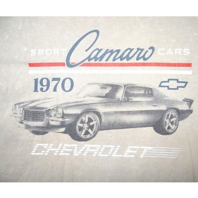 GM Official Licensed Chevrolet Camaro 1970 Sport Cars T Shirt Womens Small Beige - Thumbnail 4
