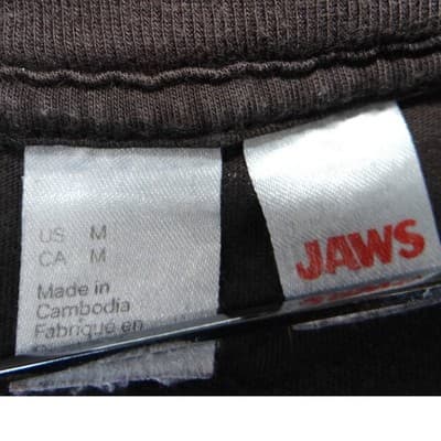 Mens Jaws Movie T Shirt Black Size Medium Graphic Tee - Thumbnail 2