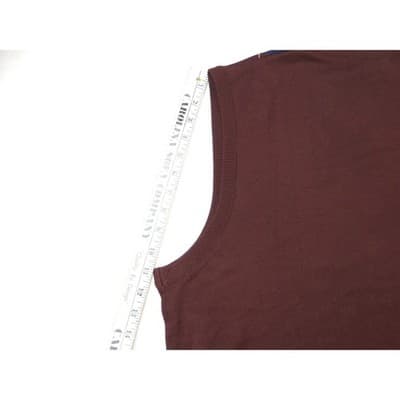 NWT-Blue Ocean Mens Burgundy Argyle V Neck Sweater Vest XL Acrylic Sleeveless - Thumbnail 4