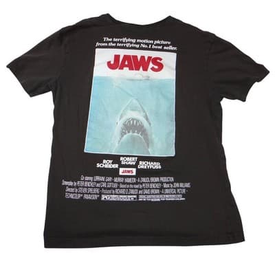 Mens Jaws Movie T Shirt Black Size Medium Graphic Tee - Thumbnail 3