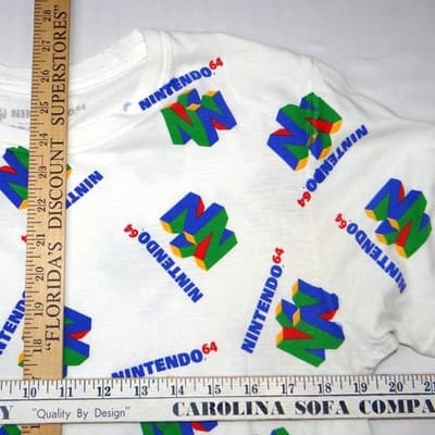Nintendo 64 N64 All Over Print T Shirt White Men's Size Medium Retro Gamer - Thumbnail 4