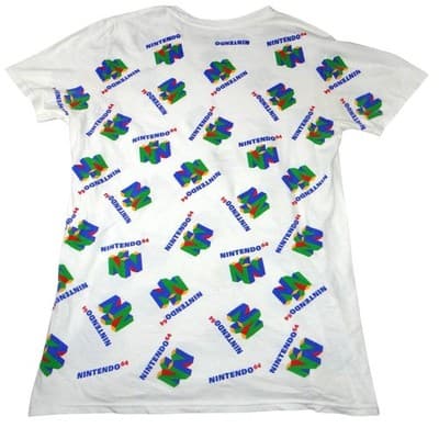 Nintendo 64 N64 All Over Print T Shirt White Men's Size Medium Retro Gamer - Thumbnail 3