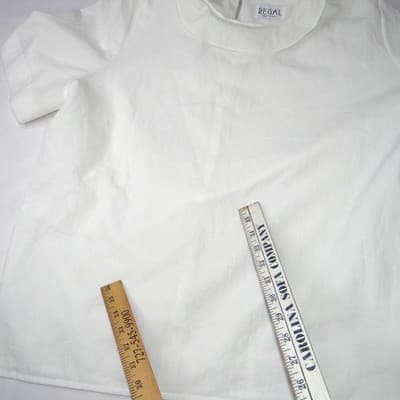 Vintage REGAL Womens White Short Sleeve Top Made USA Size Large Classic - Thumbnail 4