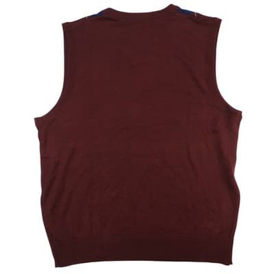 NWT-Blue Ocean Mens Burgundy Argyle V Neck Sweater Vest XL Acrylic Sleeveless - Thumbnail 3