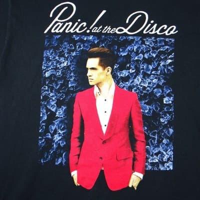 Panic at the Disco Brendon Urie Black T Shirt Band Merch - Thumbnail 3