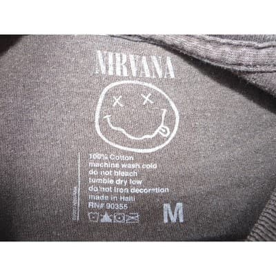 Nirvana Band Photo T Shirt Men's Size Medium Brown Short Sleeve Graphic Tee - Thumbnail 2