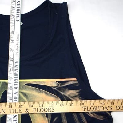 Old Navy Mens Navy Tropical Leaf Print Tank Top XL Soft Washed Athletic - Thumbnail 5