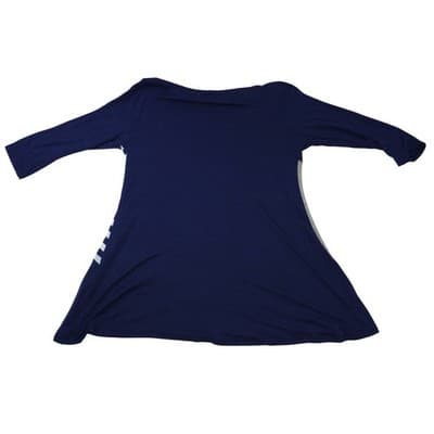 Vintage OSO CASUALS Women's Navy Grey Color Block 3/4 Sleeve Tunic Top Sz Large - Thumbnail 3