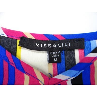 MISS LILI Striped Cami Tank Top Women's Size M - Thumbnail 2