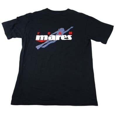 Vintage Mares Team Scuba Diver Graphic TShirt Mens L Black Short Sleeve Pocket - Thumbnail 3