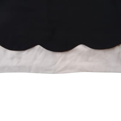 BY CYNTHIA STEFFE Black White Scallop Collar Short Sleeve Top Womens XL - Thumbnail 4