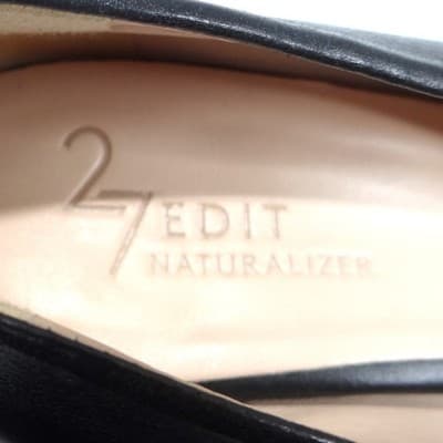 27 Edit Naturalizer Womens Black Leather Square Toe Kitten Heel Pumps Size 9.5 - Thumbnail 7