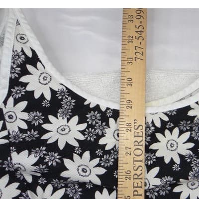 Ann Taylor Loft Womens 12P Black White Daisy Floral Canvas Sundress 2094 - Thumbnail 5