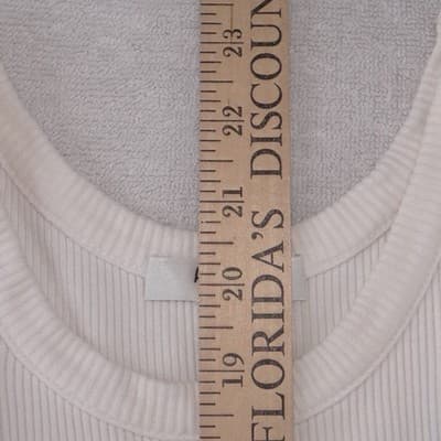 AGOLDE Ribbed Tank Top Ivory Off-White Racerback Scoop Neck Small - Thumbnail 5