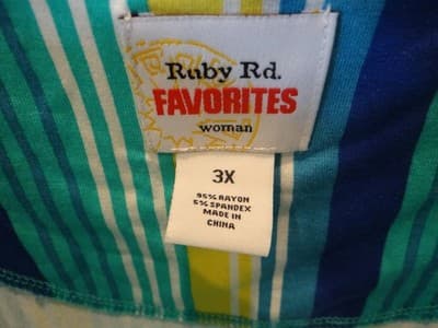Ruby Rd. Favorites Women's Striped Blouse 3x NWT - Thumbnail 4