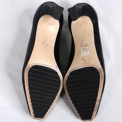 27 Edit Naturalizer Womens Black Leather Square Toe Kitten Heel Pumps Size 9.5 - Thumbnail 6