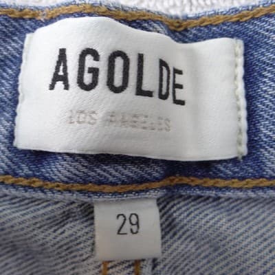 AGOLDE 90s Pinch Waist High Rise Straight Leg Jeans Light Wash Blue 29 - Thumbnail 2