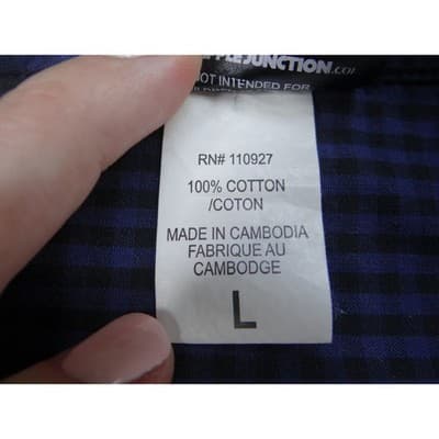 Vintage PlayStation Mens Large L Button Down Shirt Gingham Check Short Sleeve. - Thumbnail 3