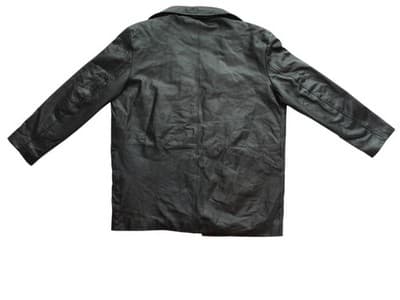 Men's Black Leather Jacket Medium Caribou Creek - Thumbnail 3