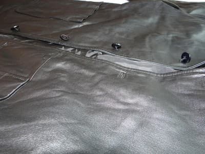 Men's Black Leather Jacket Medium Caribou Creek - Thumbnail 8