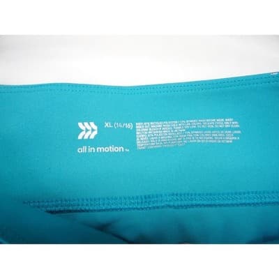All In Motion Teal Star Print Athleisure Leggings Size XL 14 16 - Thumbnail 2