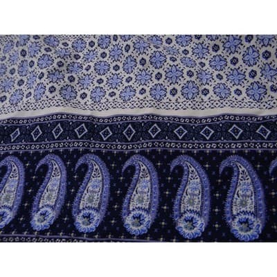 Old Navy Girls Size L 10 12 Blue White Paisley Floral Print Boho Blouse Top - Thumbnail 4