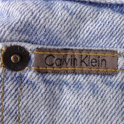 Calvin Klein Vintage Mens Light Wash Straight Leg Relaxed Denim Jeans 34x32 - Thumbnail 3