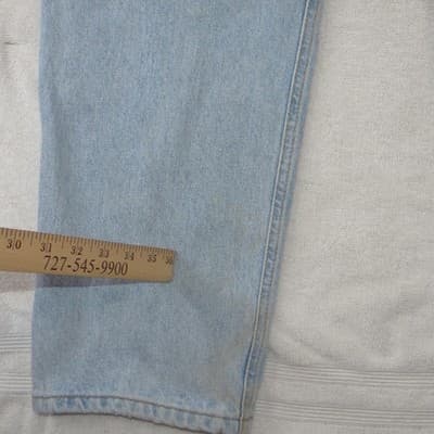Calvin Klein Vintage Mens Light Wash Straight Leg Relaxed Denim Jeans 34x32 - Thumbnail 8