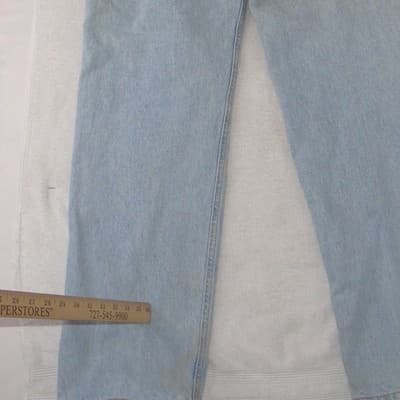Calvin Klein Vintage Mens Light Wash Straight Leg Relaxed Denim Jeans 34x32 - Thumbnail 9