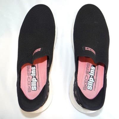 Skechers Womens Go Walk Slip-ins Black Floral Walking Shoes Size 8 - Thumbnail 6